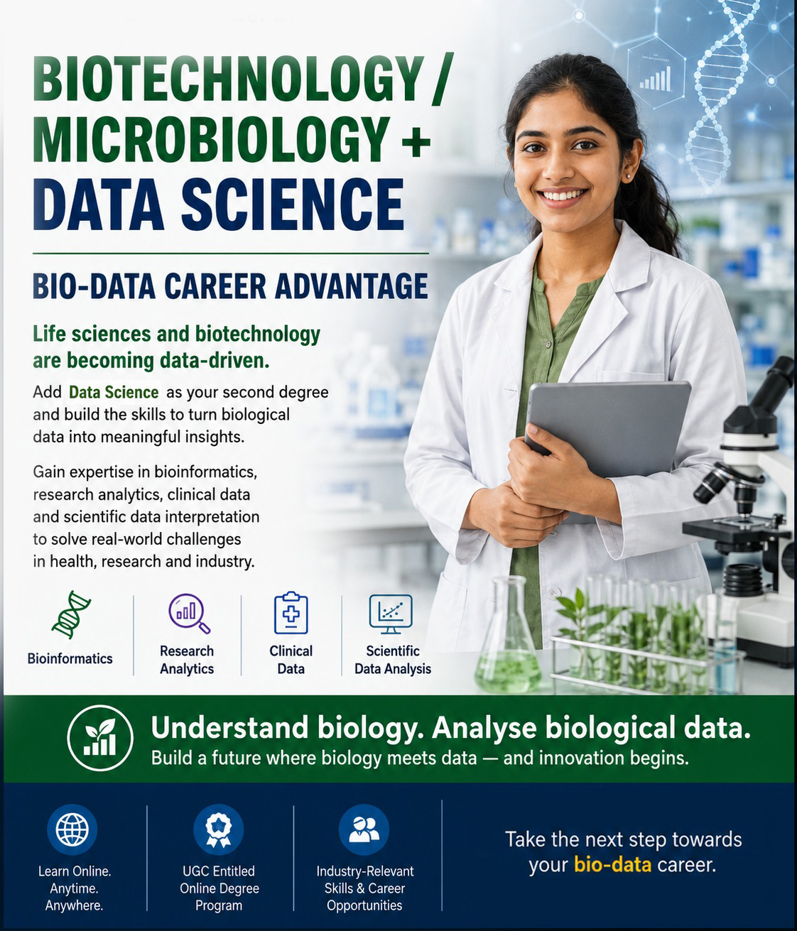 Biotechnology/Microbiology + Data Science dual qualification